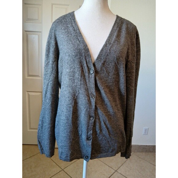 Maria Di Ripabianca Sweater Womens Cashmere Cardigan Gray V-neck Long Sleeve 10 - Picture 1 of 14
